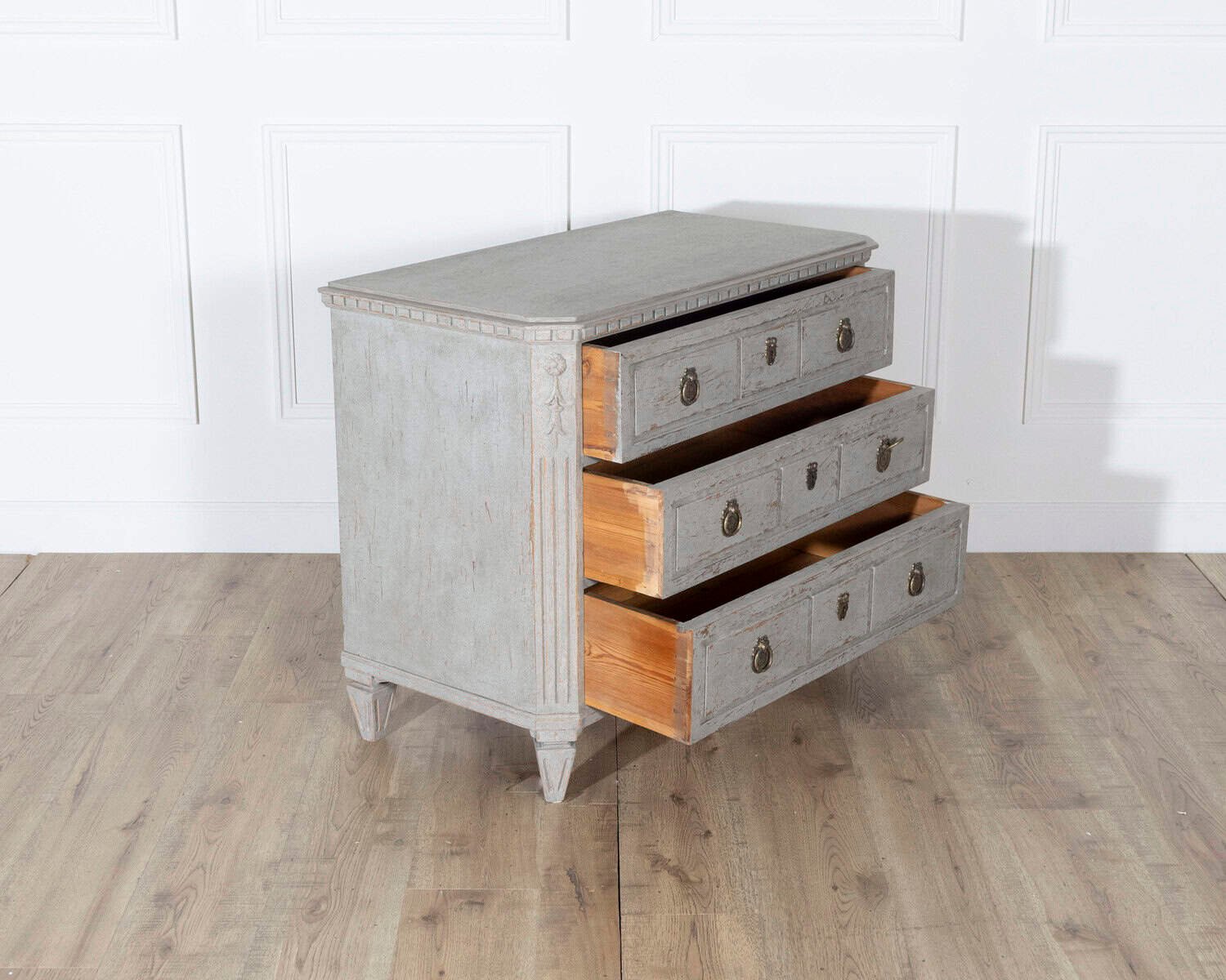 Pair of 19th Century Swedish Gustavian Painted Chests of Drawers - JAA