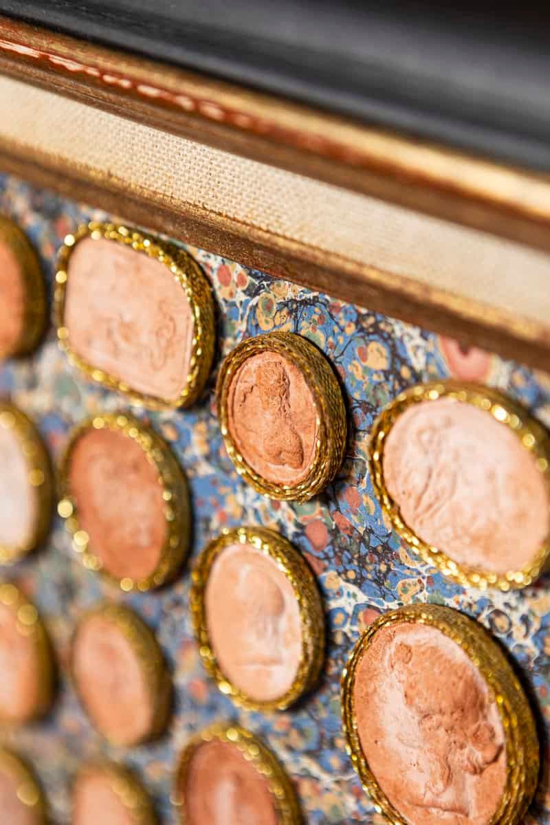 19th Century French Framed Cameo Collection with Gilt Accents - JAA