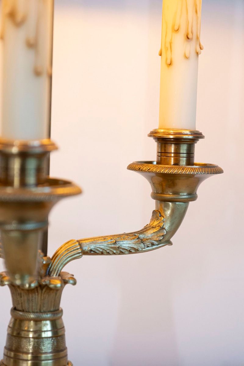 20th Century French Bouillotte Lamp with Black Tôle Shade - JAA