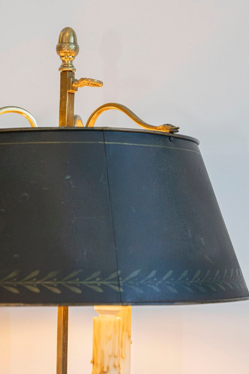 20th Century French Bouillotte Lamp with Black Tôle Shade - JAA