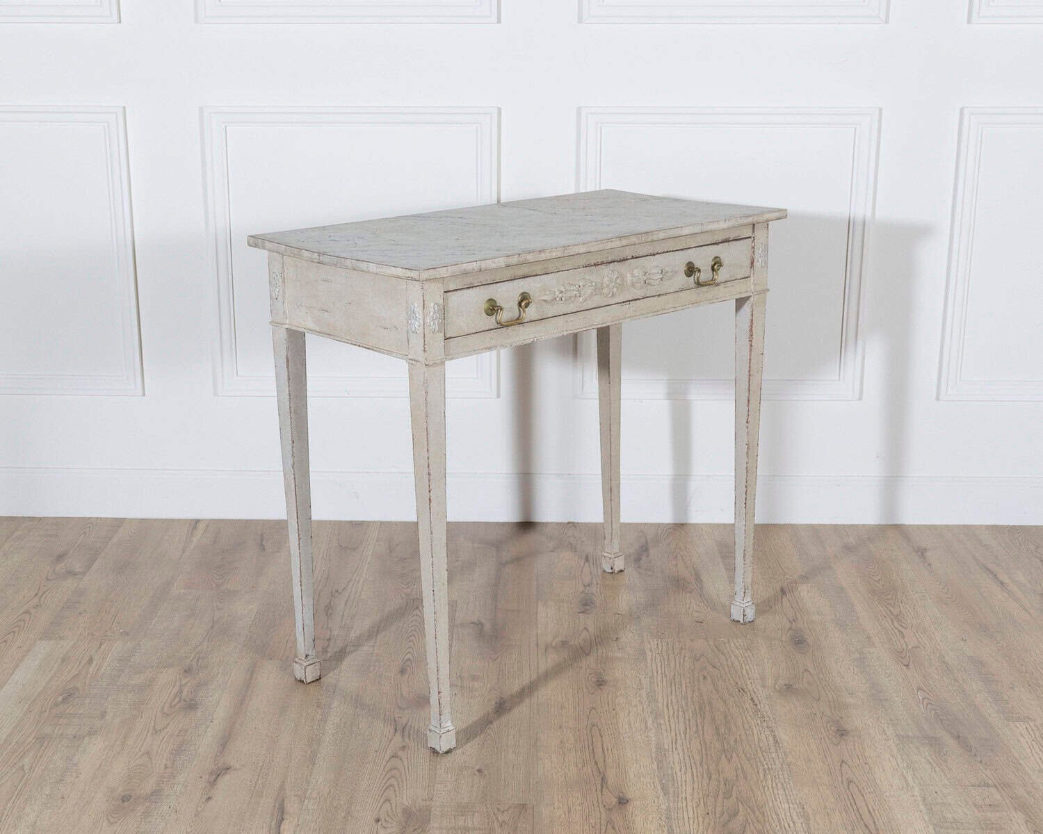 Danish Neoclassical Painted Console Table with Marbled Top, Circa 1820 - JAA