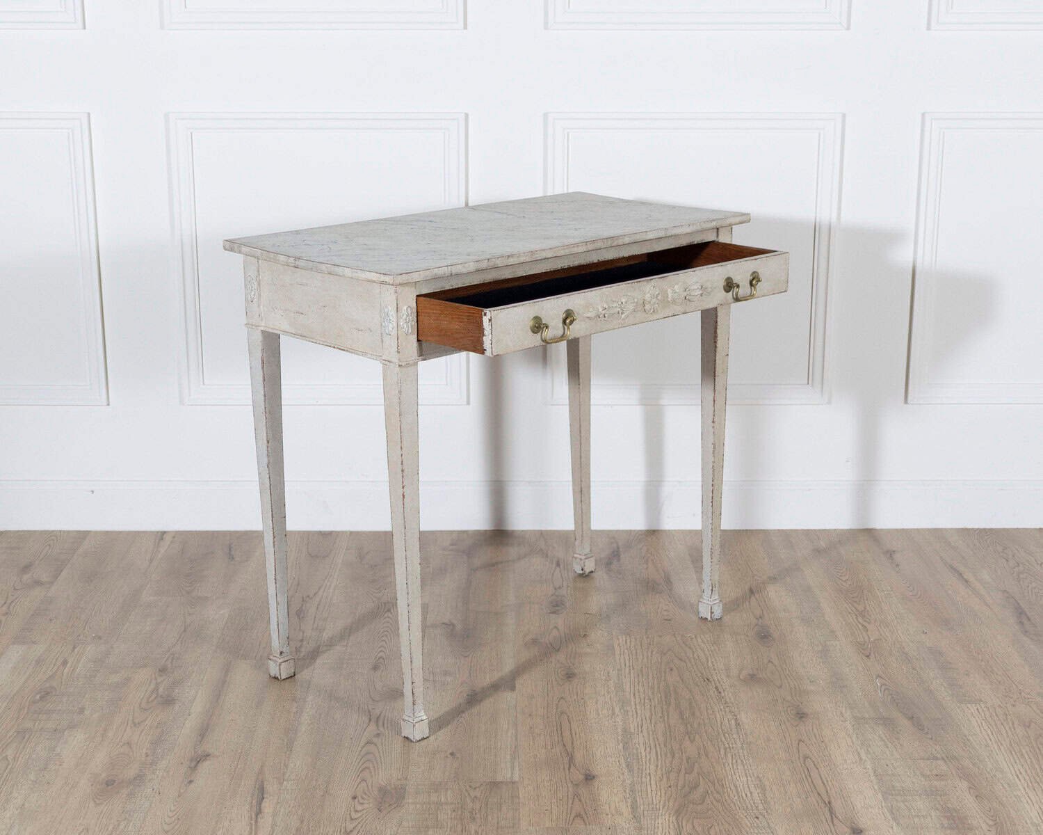 Danish Neoclassical Painted Console Table with Marbled Top, Circa 1820 - JAA