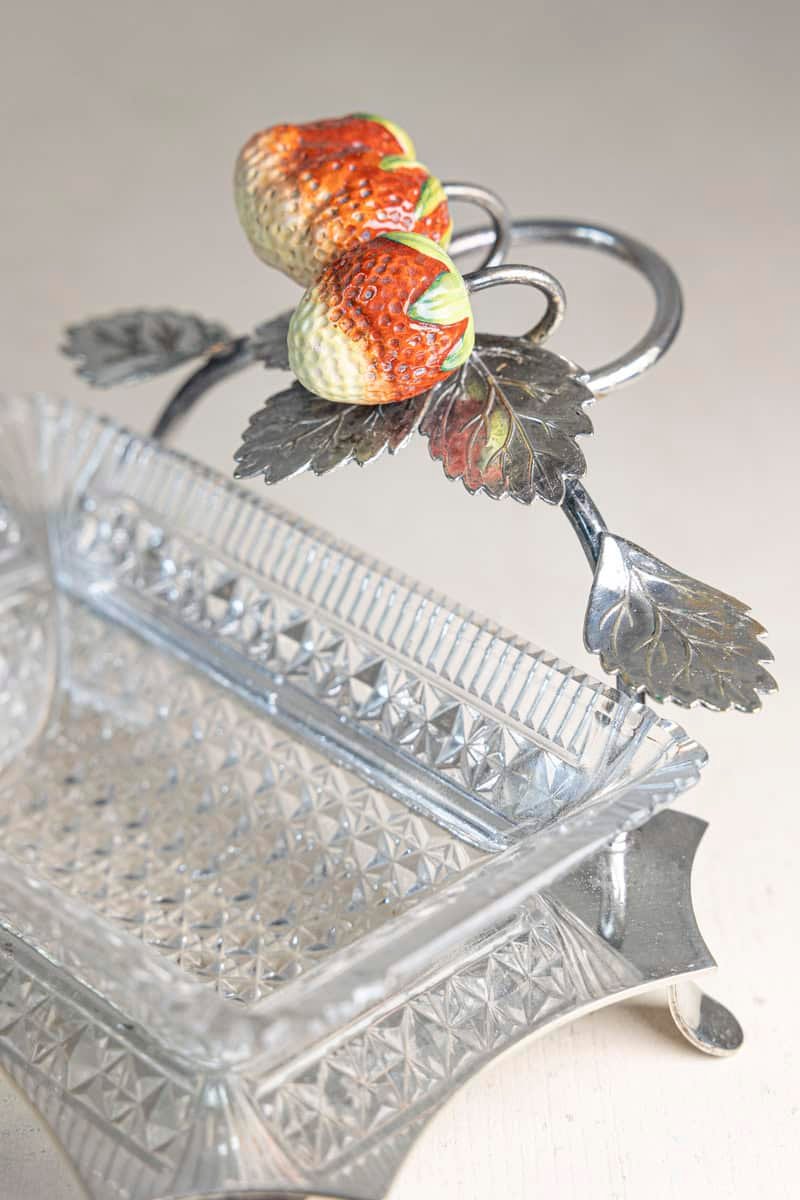 French 20th Century Silver and Cut Glass Serving Dish - JAA