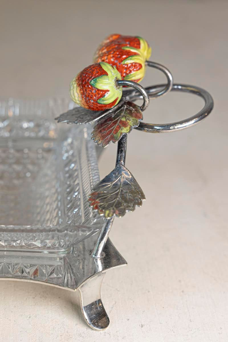 French 20th Century Silver and Cut Glass Serving Dish - JAA