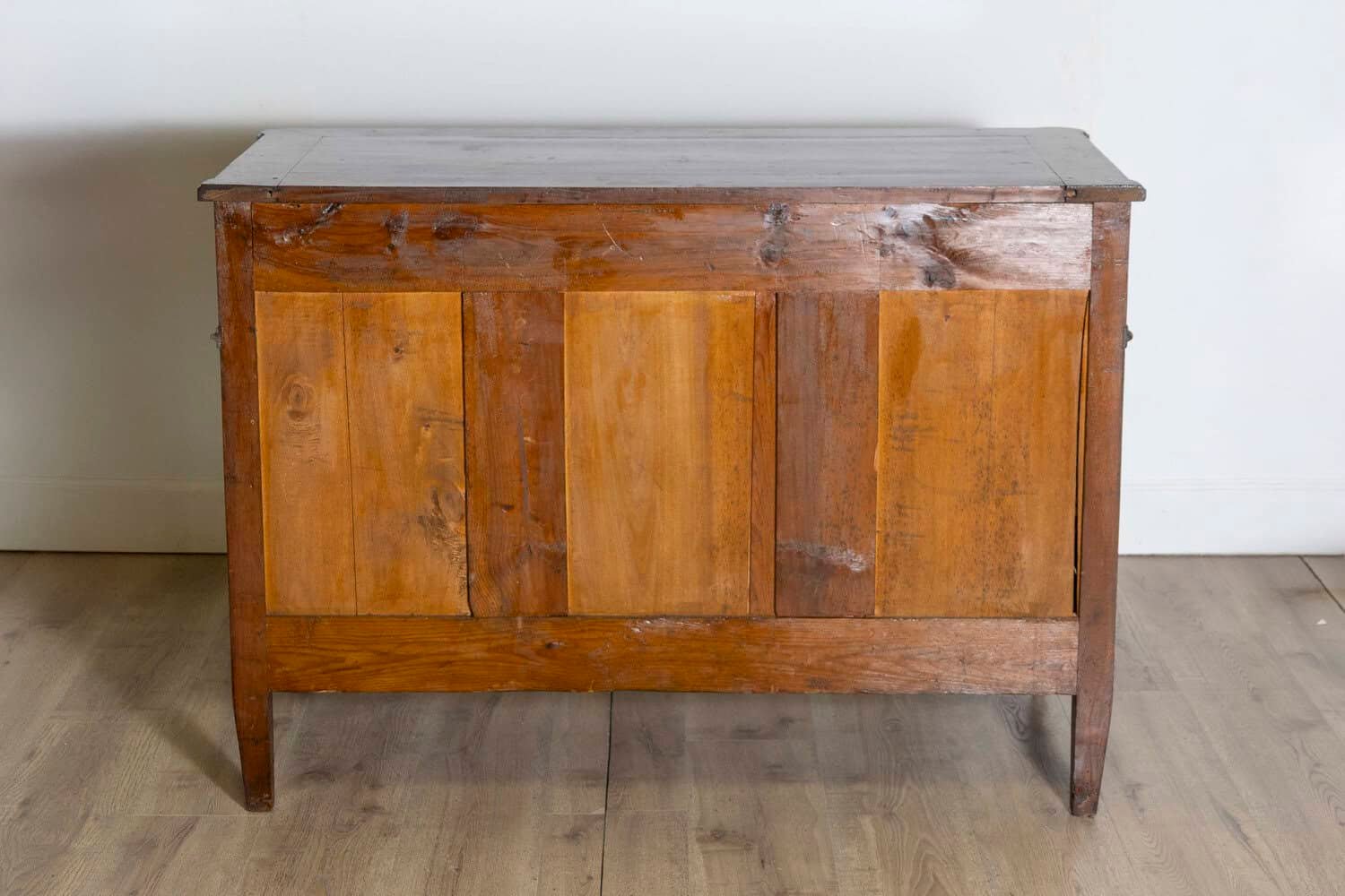 French Louis XVI Style 19th Century Cherry Three-Drawer Commode with Fluting - JAA