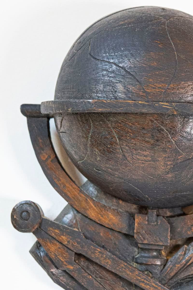 19th Century French Carved Oak Wall Fragment Depicting Scientific Instruments - JAA