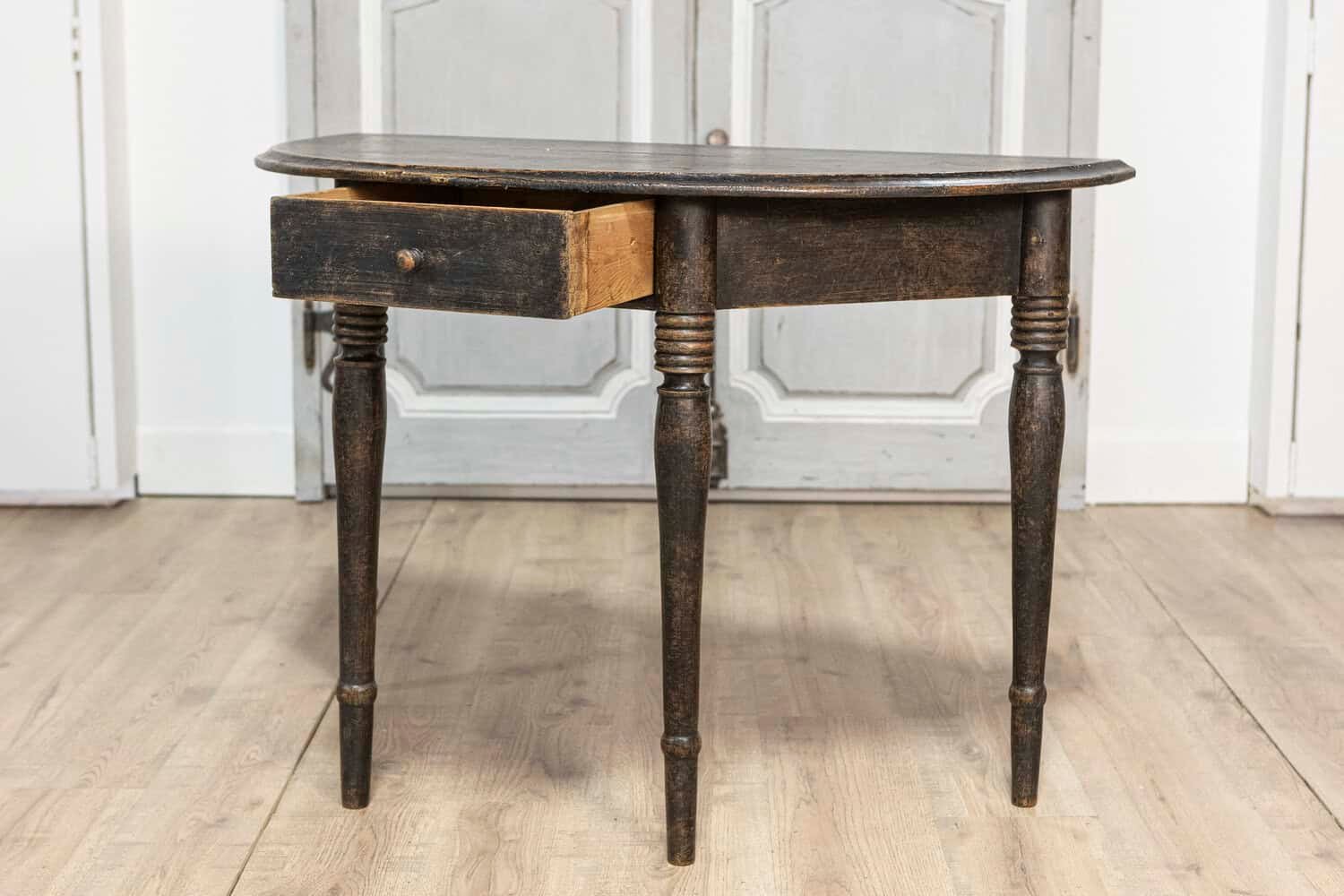 19th Century Swedish Demi Lune Console Table Circa 1860 - JAA