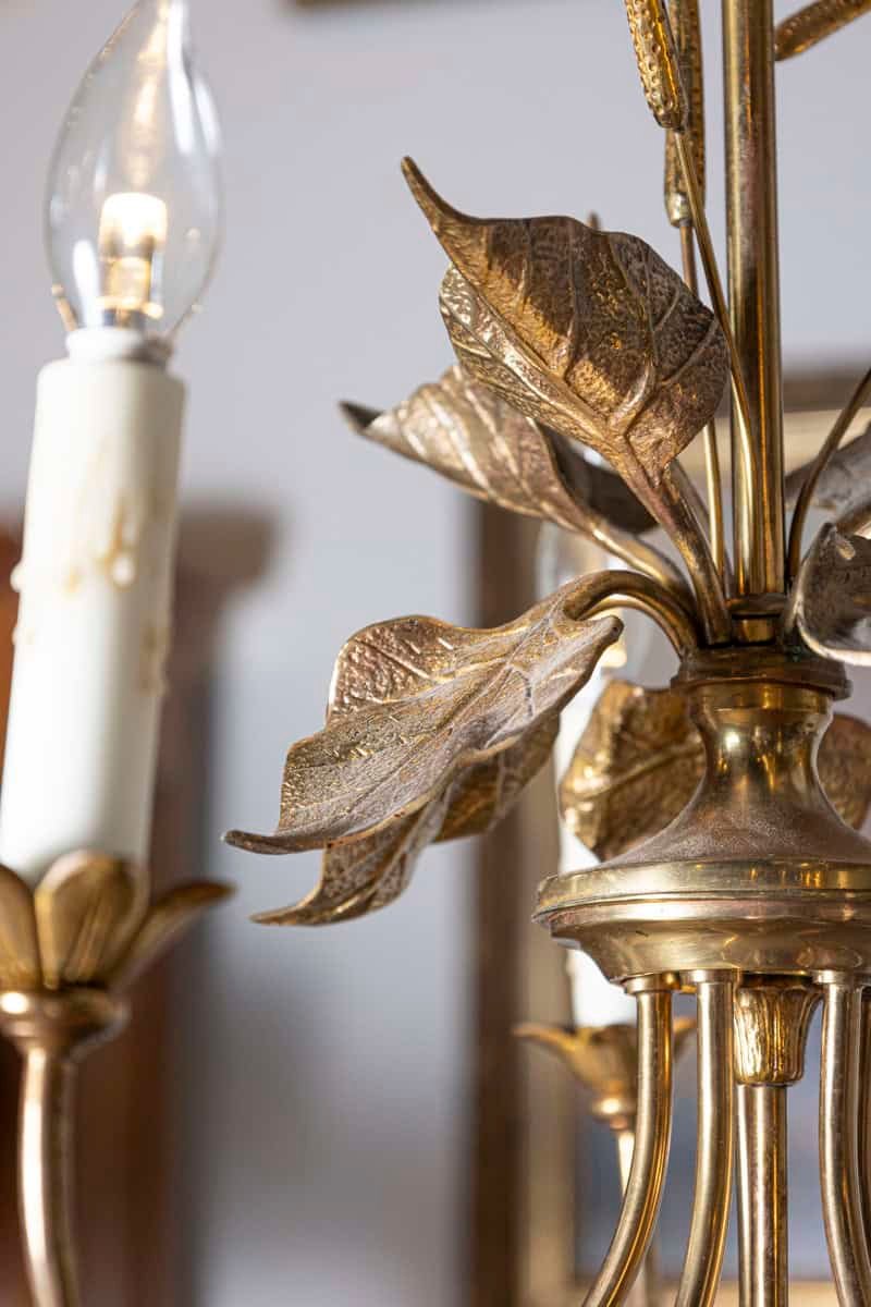 20th Century French Maison Charles-Inspired Gilt Bronze Chandelier - JAA