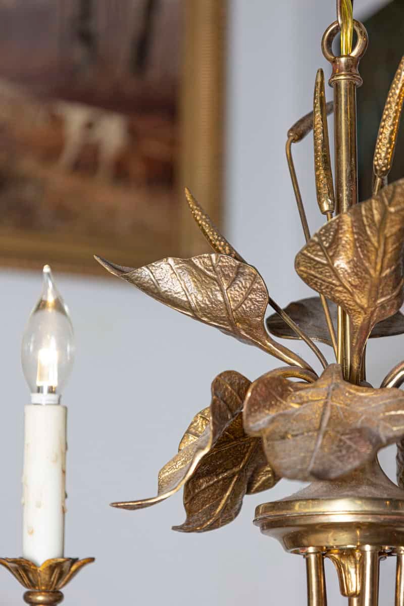 20th Century French Maison Charles-Inspired Gilt Bronze Chandelier - JAA