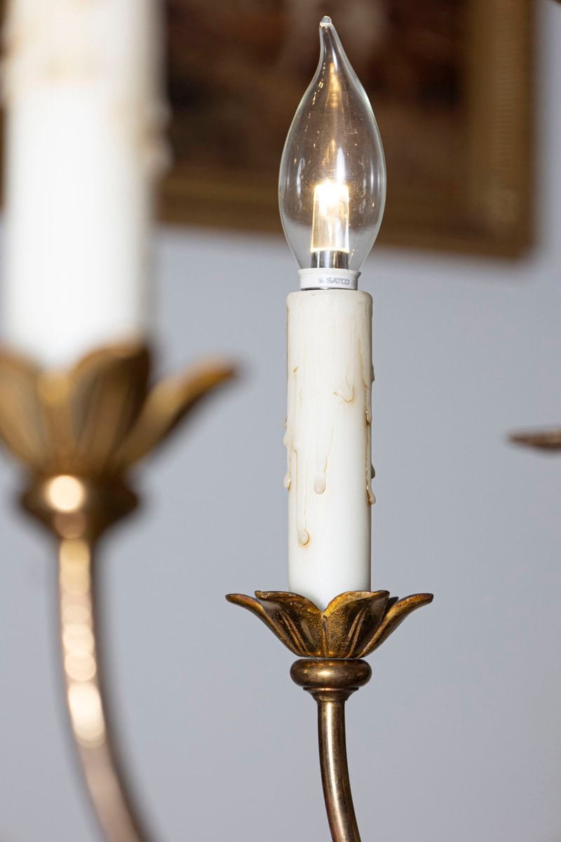 20th Century French Maison Charles-Inspired Gilt Bronze Chandelier - JAA