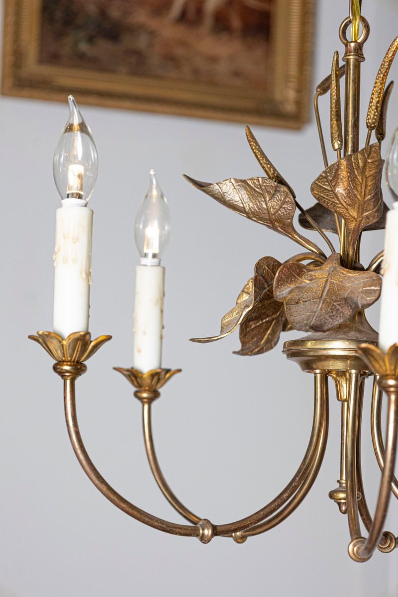 20th Century French Maison Charles-Inspired Gilt Bronze Chandelier - JAA