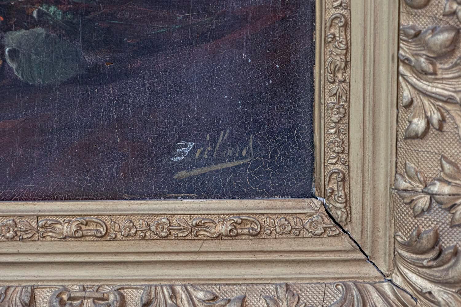 19th Century French Floral Still-Life Painting Depicting Roses in Original Frame - JAA