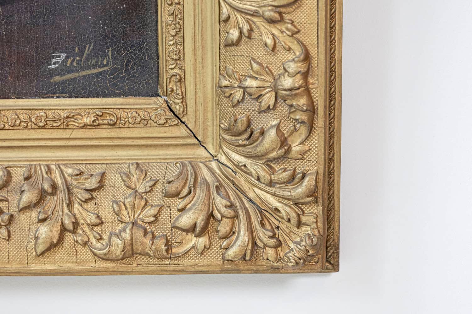 19th Century French Floral Still-Life Painting Depicting Roses in Original Frame - JAA