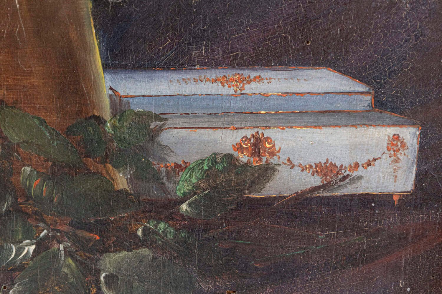 19th Century French Floral Still-Life Painting Depicting Roses in Original Frame - JAA