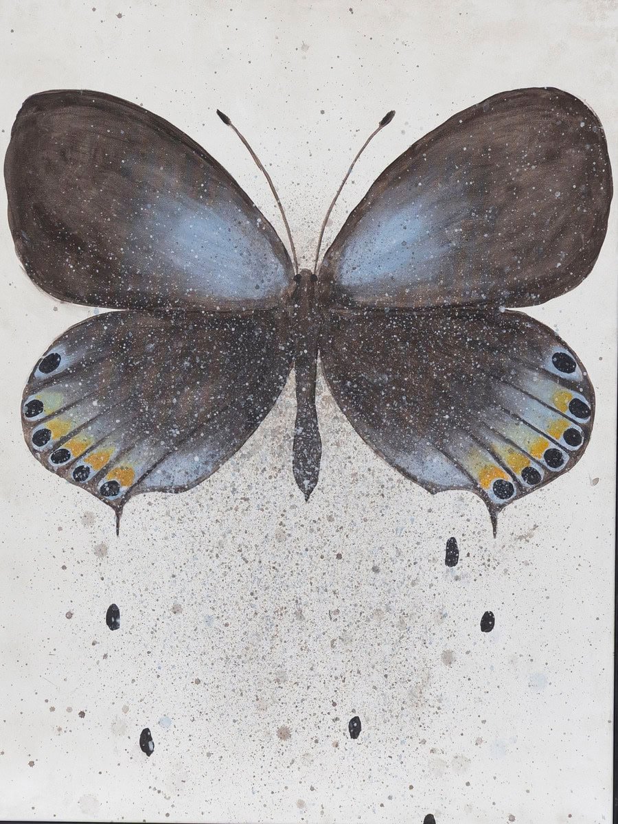 May-Britt Jørgensen Contemporary Butterfly Painting — Acrylic on Canvas - JAA