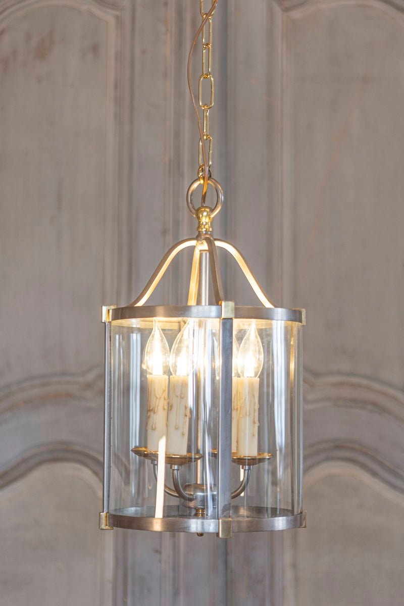Sophisticated 20th Century French Brass and Nickel Lantern - JAA