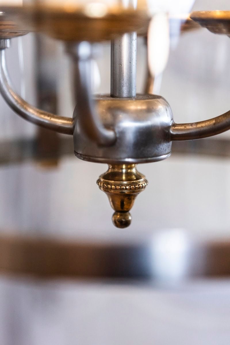 Sophisticated 20th Century French Brass and Nickel Lantern - JAA