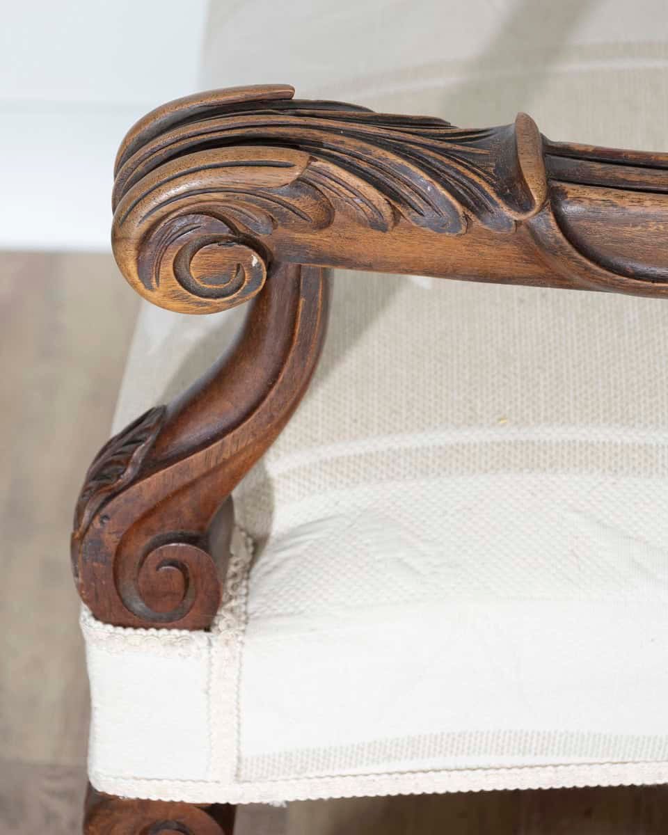 Pair of Large Louis XIII Style Carved Oak Armchairs - JAA