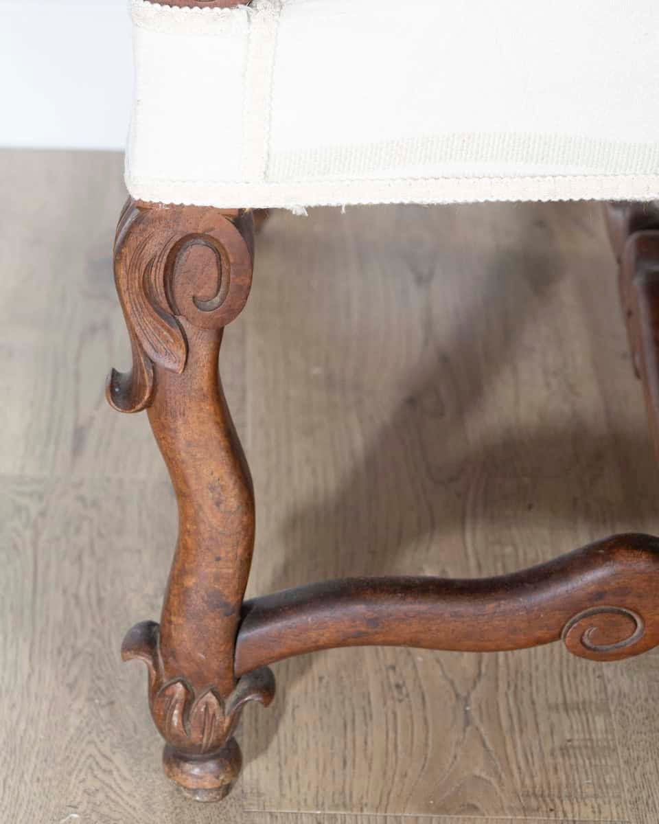 Pair of Large Louis XIII Style Carved Oak Armchairs - JAA