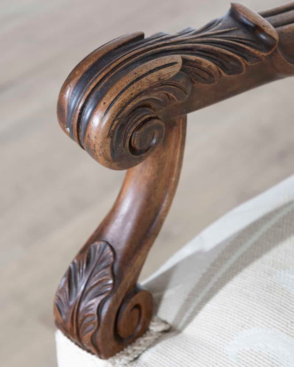 Pair of Large Louis XIII Style Carved Oak Armchairs - JAA