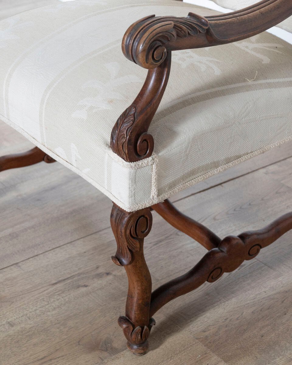 Pair of Large Louis XIII Style Carved Oak Armchairs - JAA