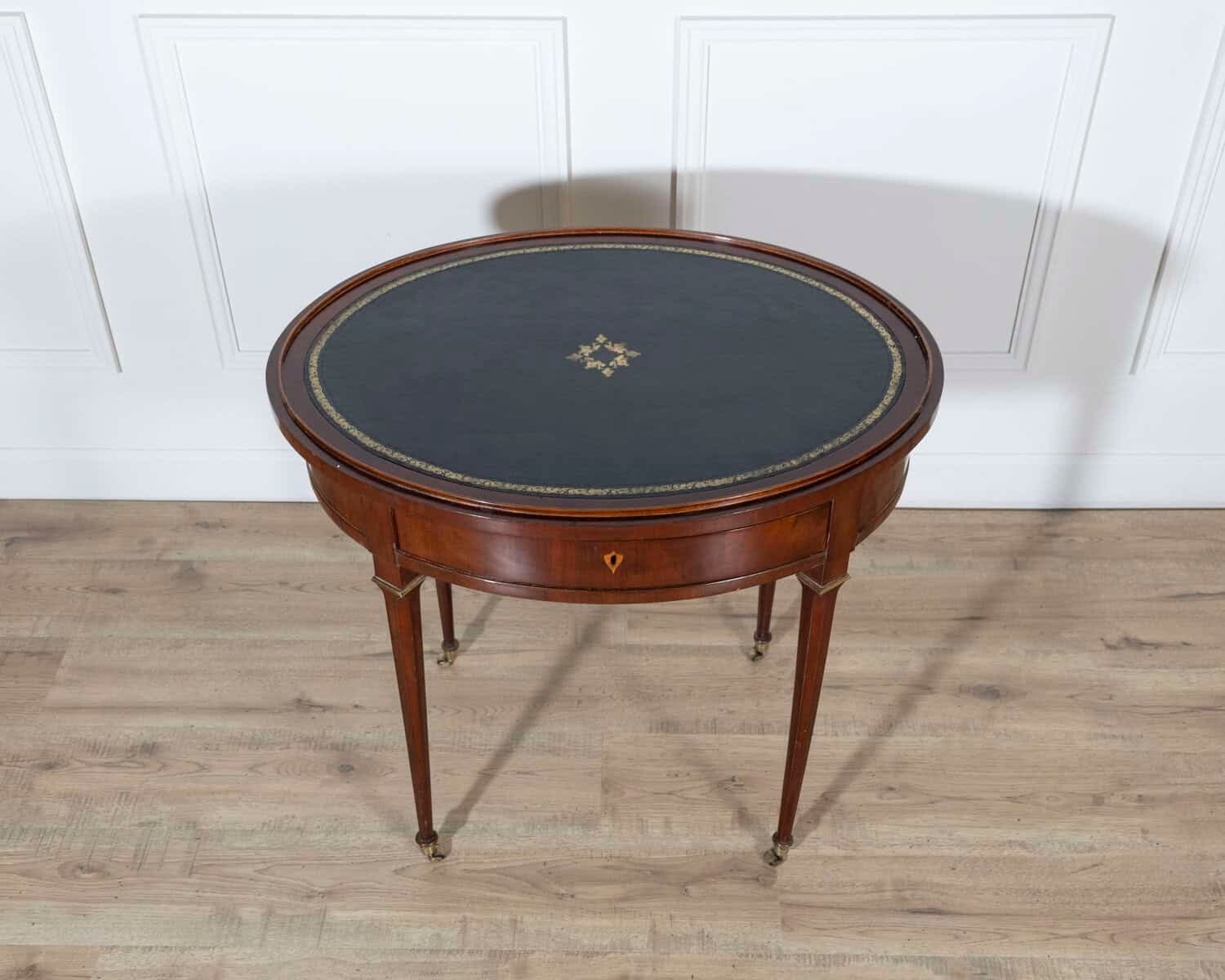 19th Century Louis XVI–Style Multifunction Oval Mahogany Table with Triple Tops - JAA