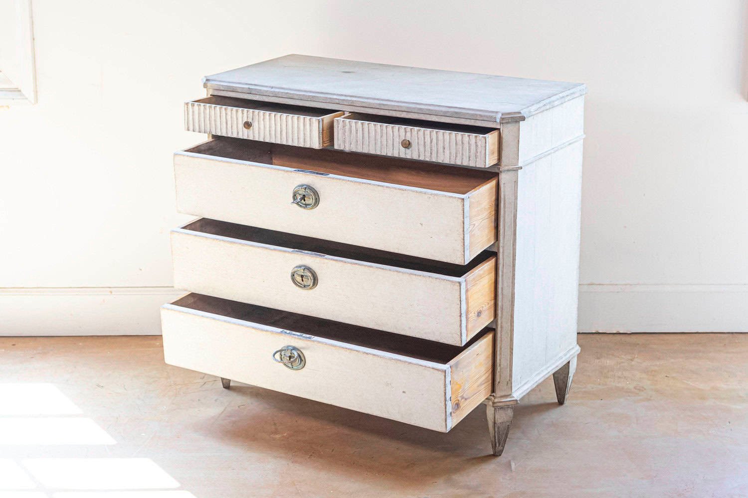Swedish Painted Gustavian Style Chest of Drawers - JAA