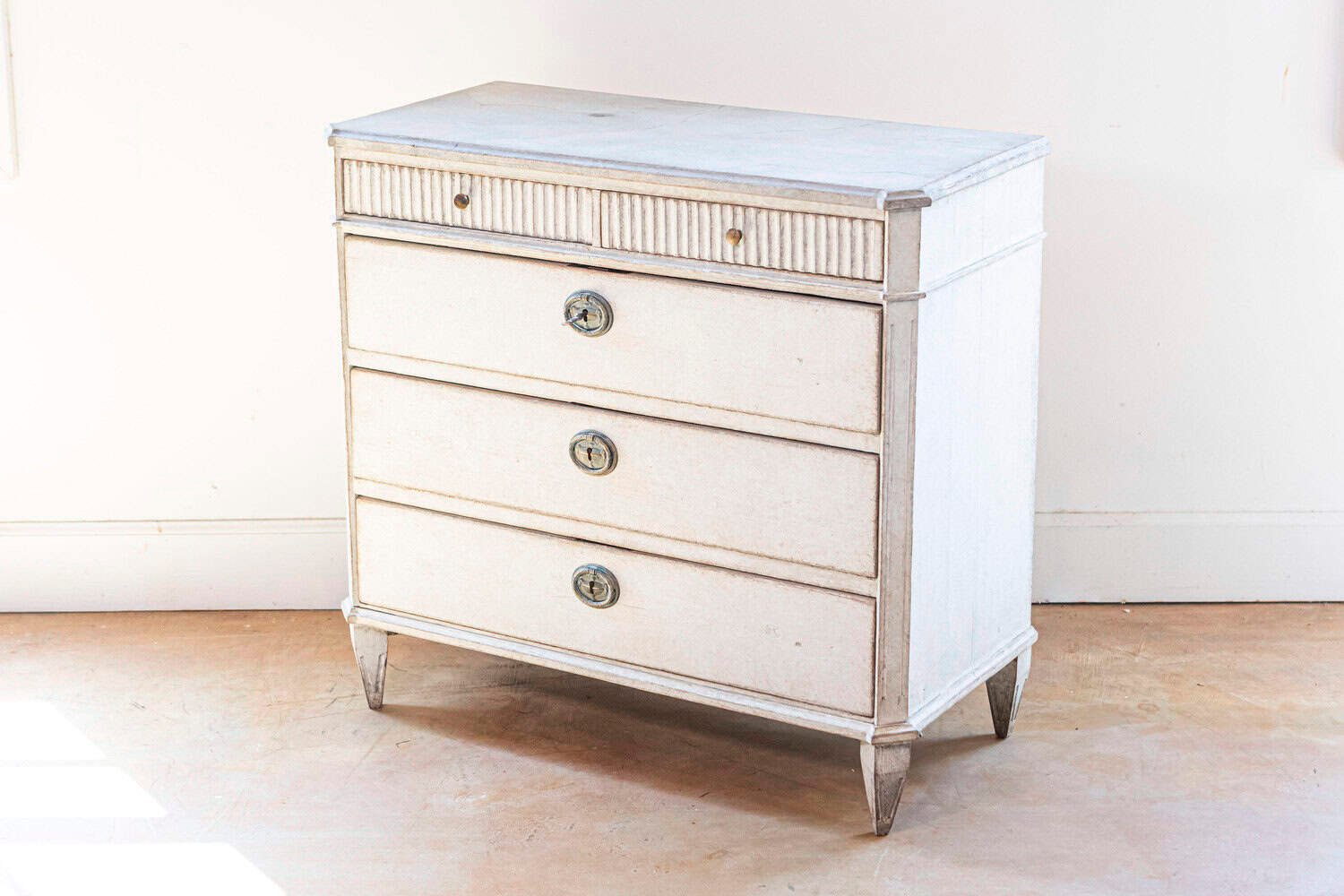 Swedish Painted Gustavian Style Chest of Drawers - JAA