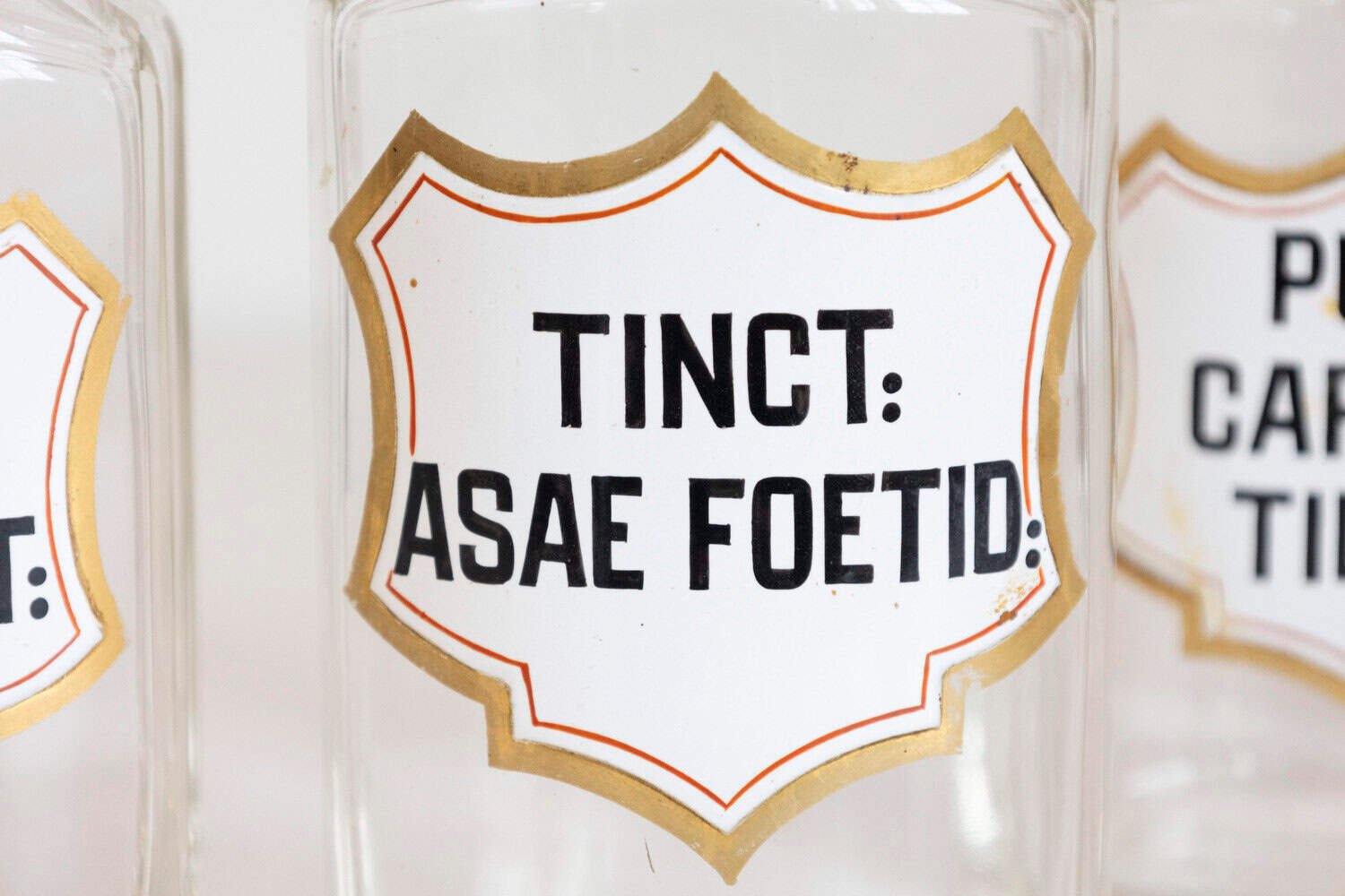 French Louis-Philippe Period 1840s Glass Apothecary Jars with Latin Labels - JAA