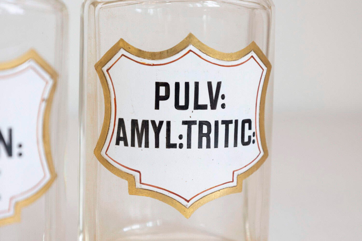 French Louis-Philippe Period 1840s Glass Apothecary Jars with Latin Labels - JAA