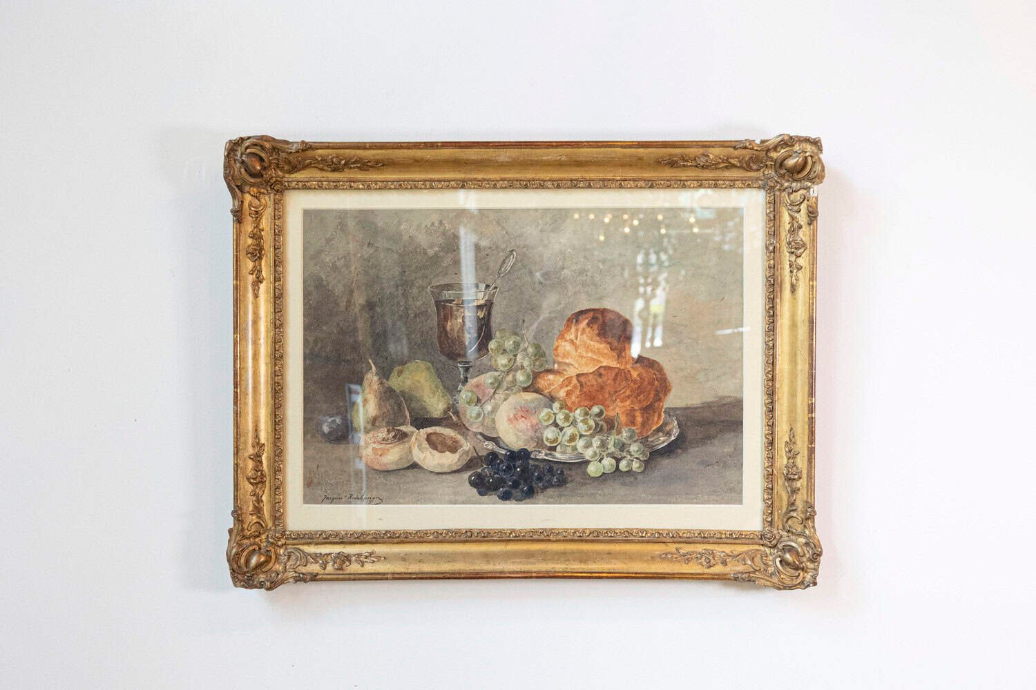 French Framed Still-Life Watercolor Signed Jacques Redelsperger, circa 1887 - JAA