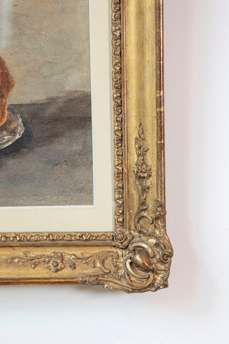 French Framed Still-Life Watercolor Signed Jacques Redelsperger, circa 1887 - JAA