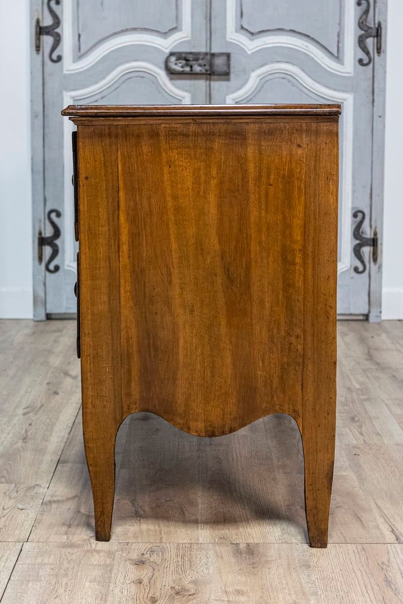 Italian 18th Century Walnut, Mahogany and Ash Two-Drawer Commode with Marquetry - JAA