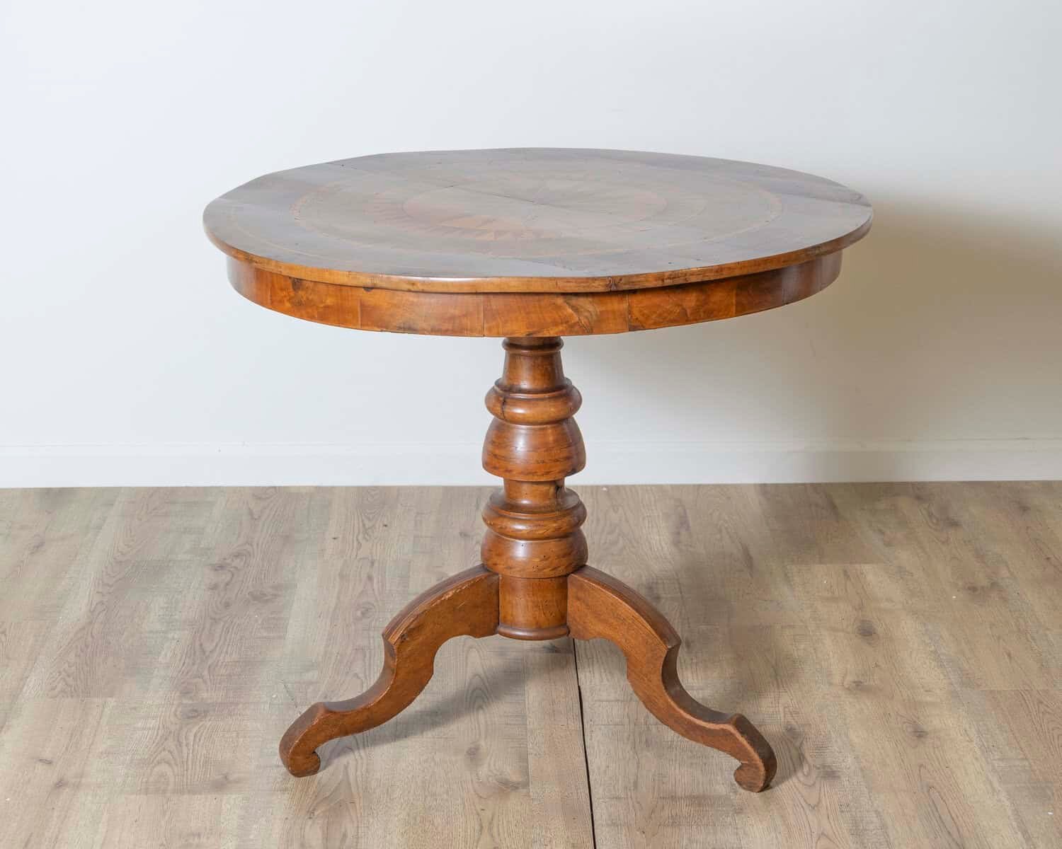 18th Century Italian Sorrento Center Table with Inlaid Starburst Top - JAA