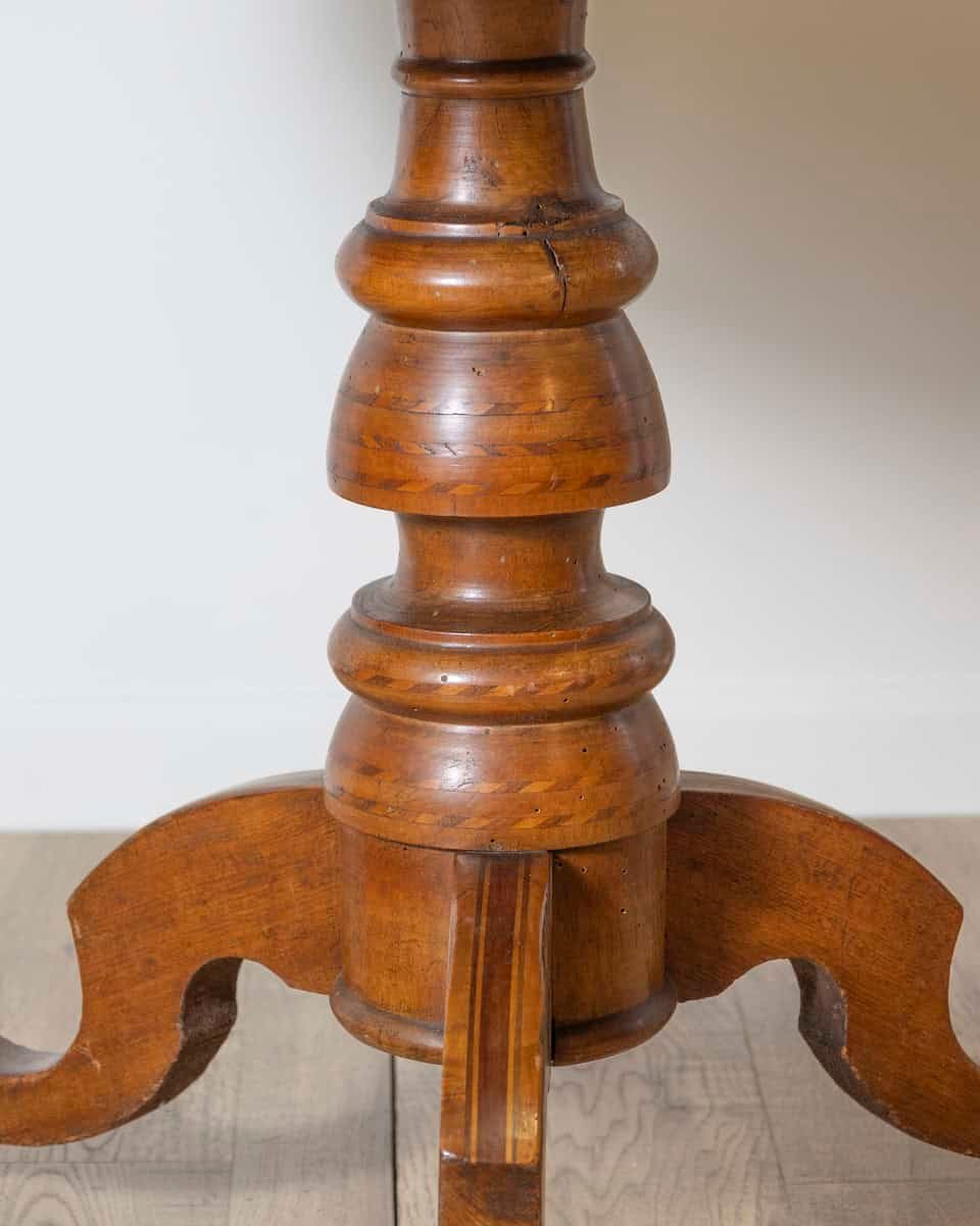 18th Century Italian Sorrento Center Table with Inlaid Starburst Top - JAA