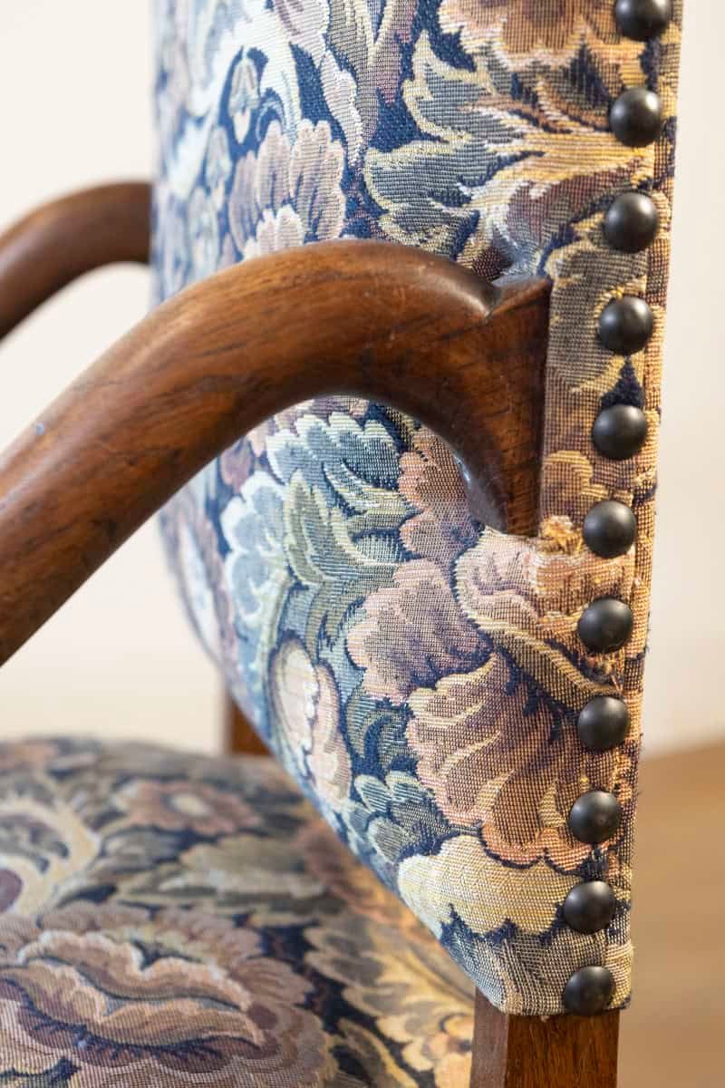 Pair of French Louis XIII Style 19th Century Os de Mouton Wooden Fauteuils - JAA