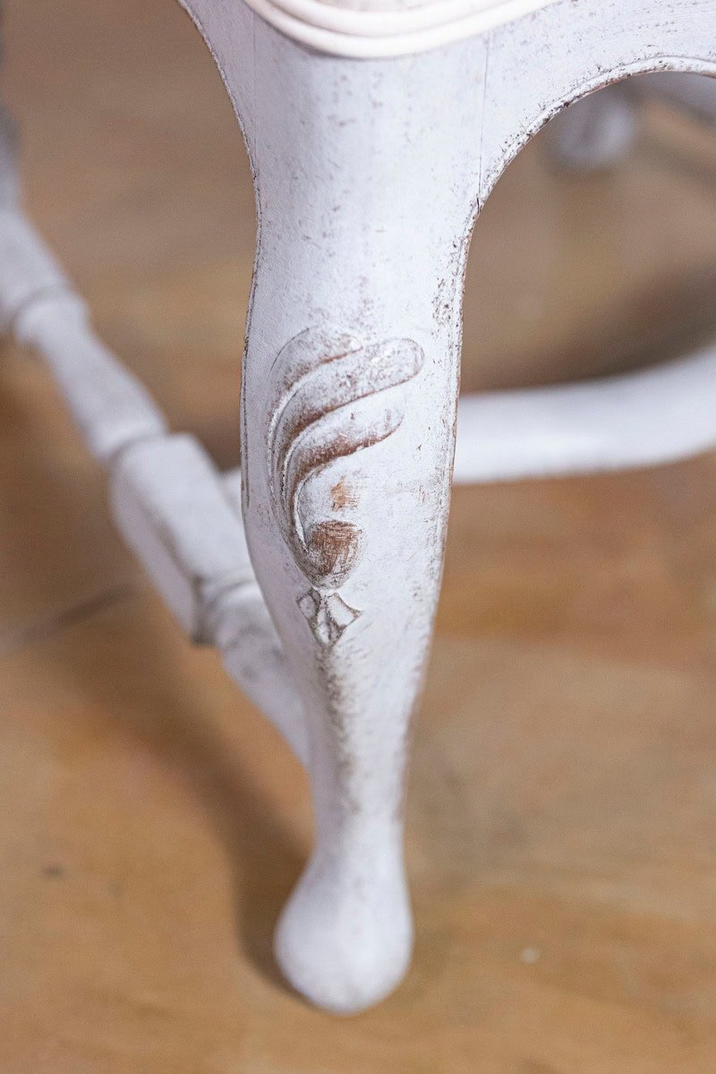 Pair of Scandinavian Rococo Style Painted Armchairs - JAA