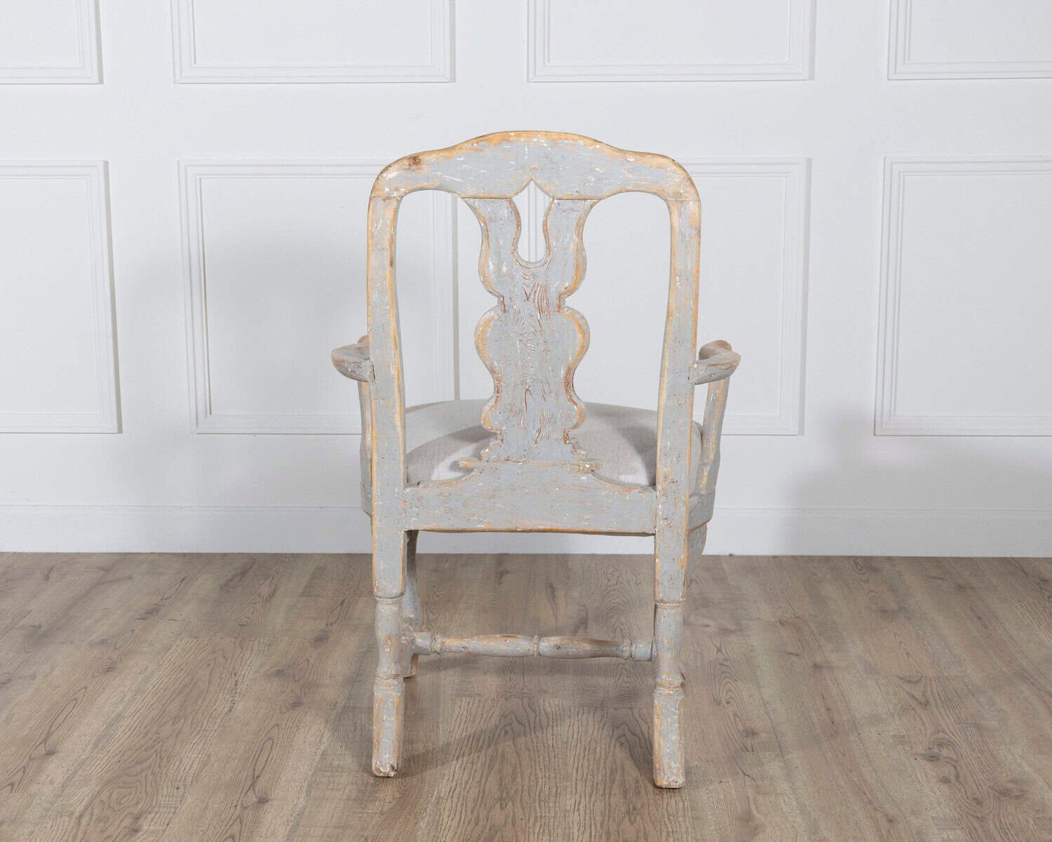 Pair of Swedish Rococo Carved Armchairs with Original Patina - JAA