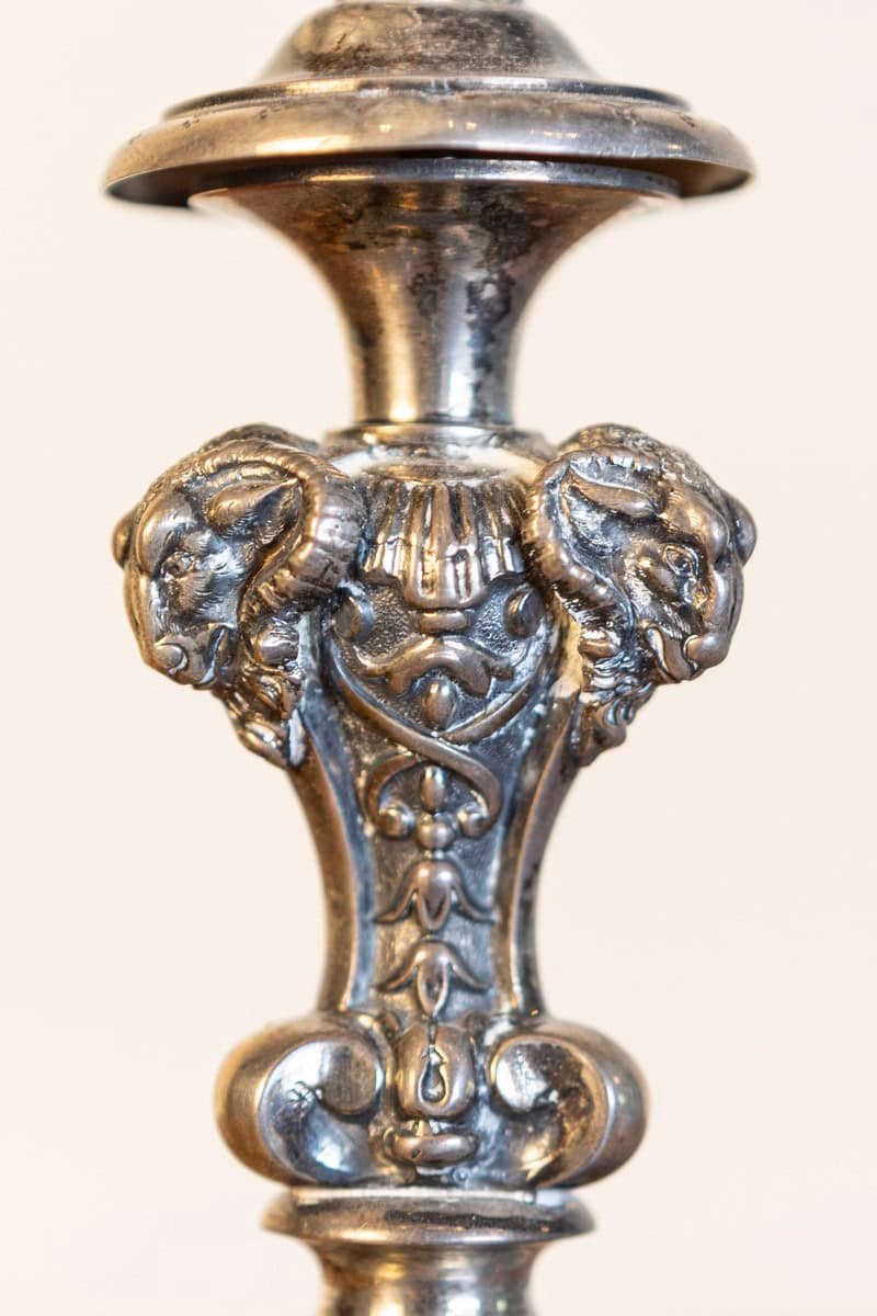 English Late Victorian 19th Century Epergne with Silver Base and Crystal Vase - JAA