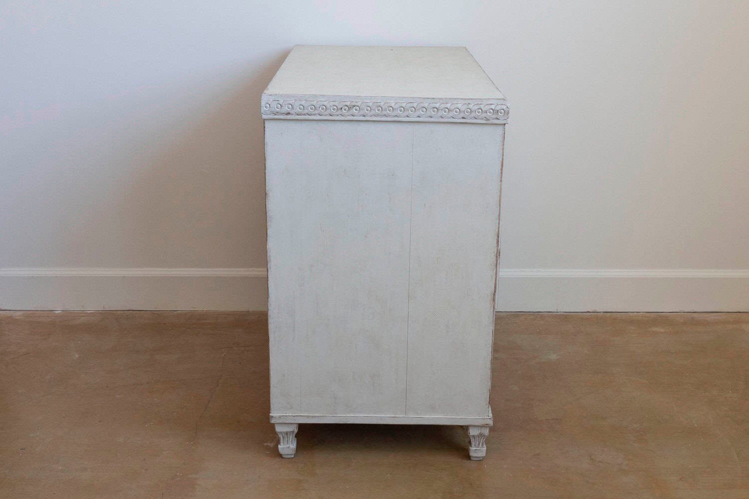 Swedish 1865 Neoclassical Style Painted Three-Drawer Chest with Guilloches - JAA