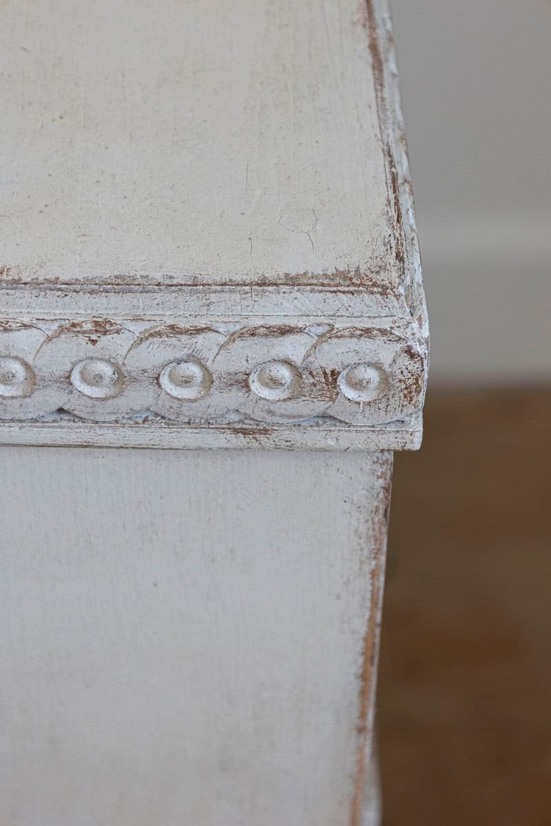 Swedish 1865 Neoclassical Style Painted Three-Drawer Chest with Guilloches - JAA