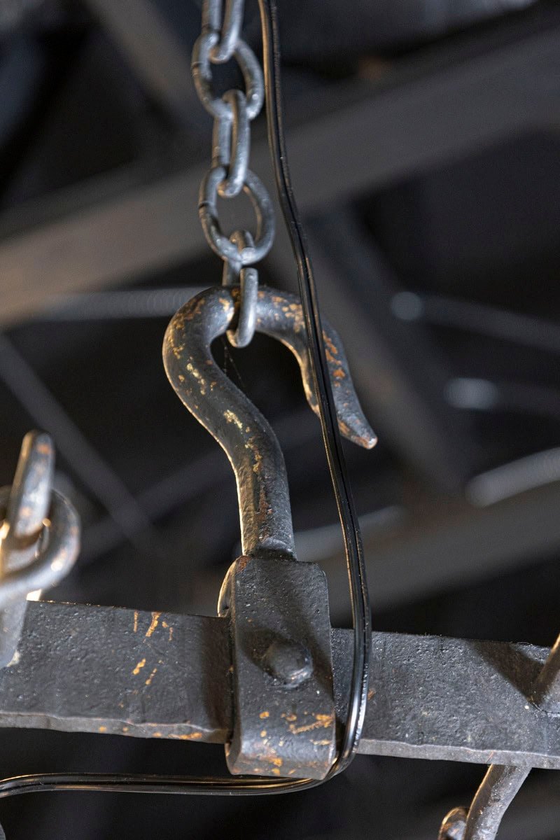 20th Century French Wrought Iron Chandelier - JAA