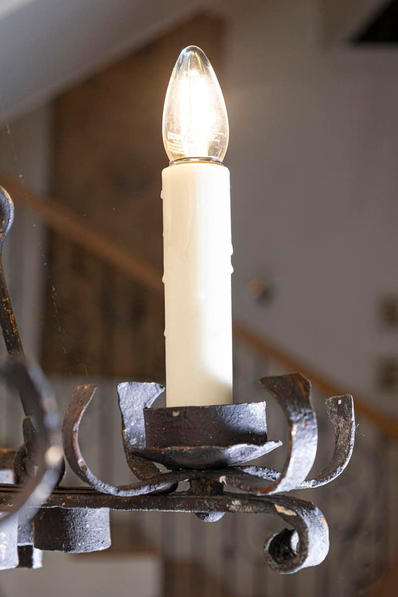 20th Century French Wrought Iron Chandelier - JAA