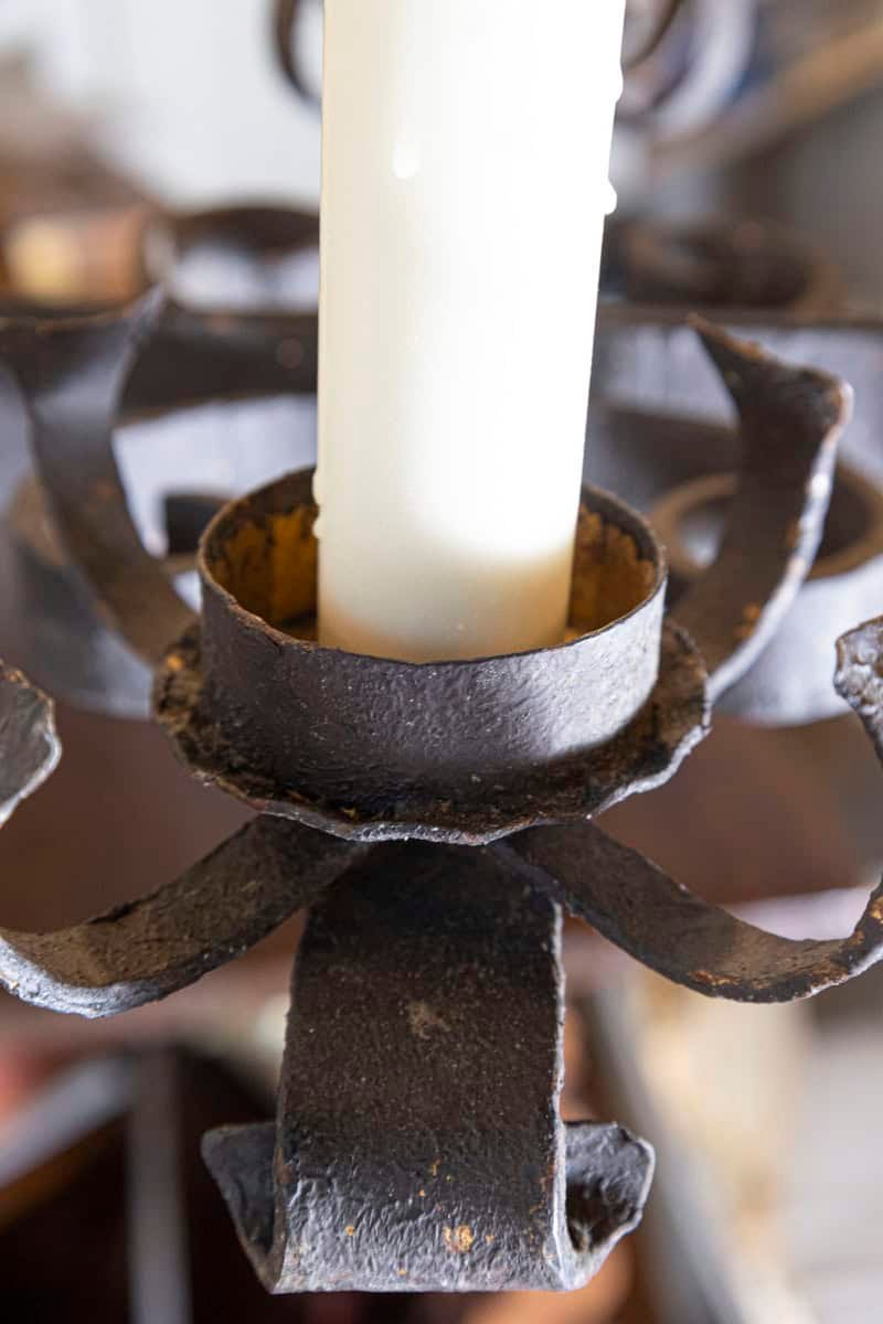 20th Century French Wrought Iron Chandelier - JAA