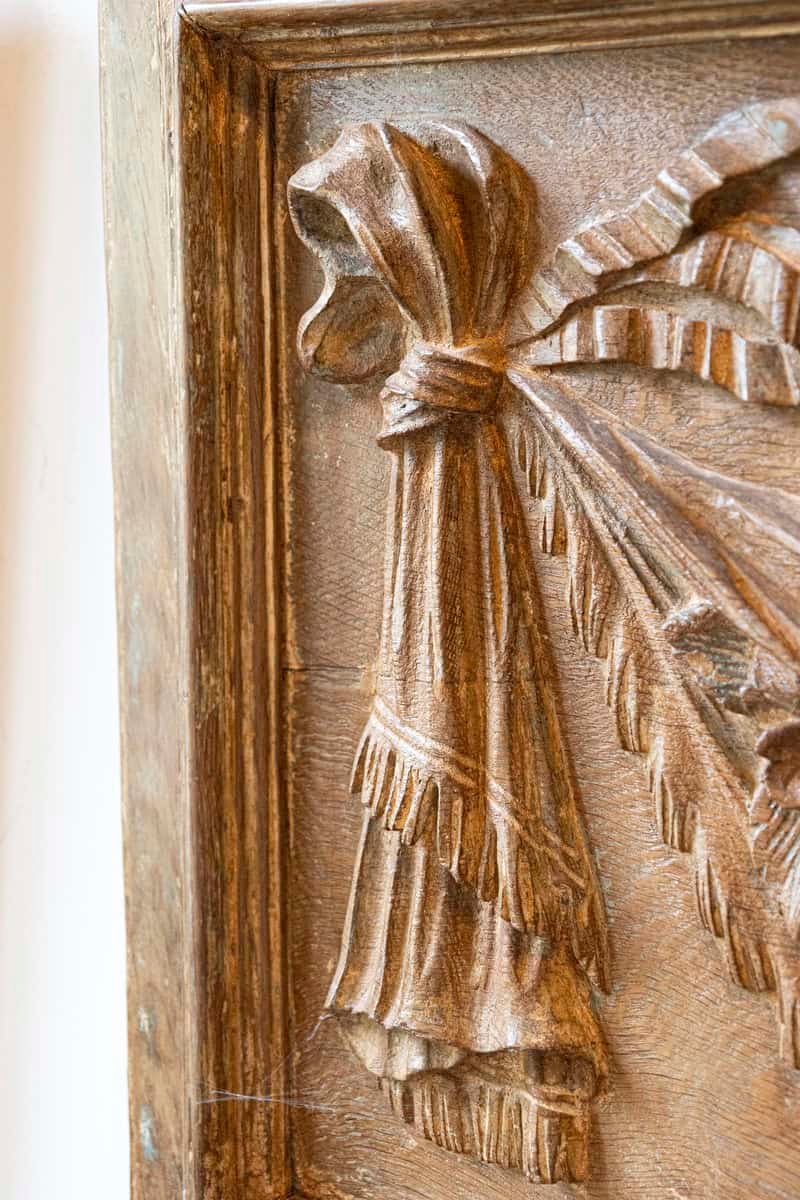 Pair of 18th Century Architectural Panels with Swags Hand-Carved in Low-Relief - JAA