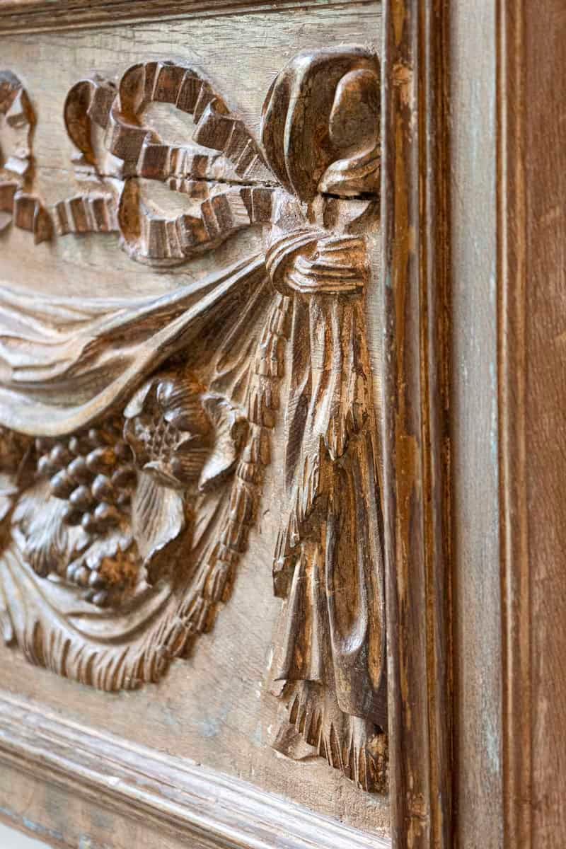 Pair of 18th Century Architectural Panels with Swags Hand-Carved in Low-Relief - JAA