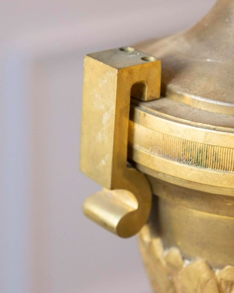 20th-Century French Bronze Chandelier with Classical Motifs - JAA