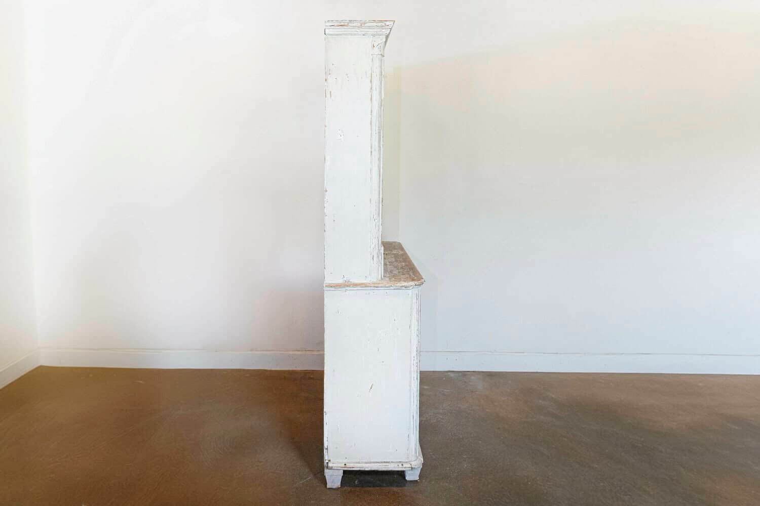 Swedish 1810s Painted Wood Clock Cupboard with Doors and Drawers - JAA