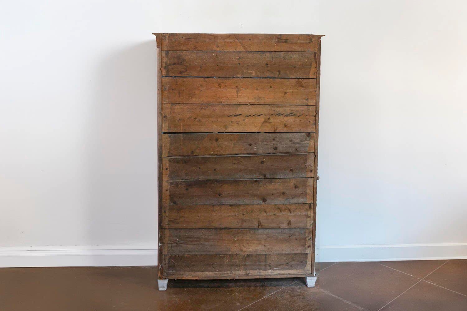 Swedish 1810s Painted Wood Clock Cupboard with Doors and Drawers - JAA