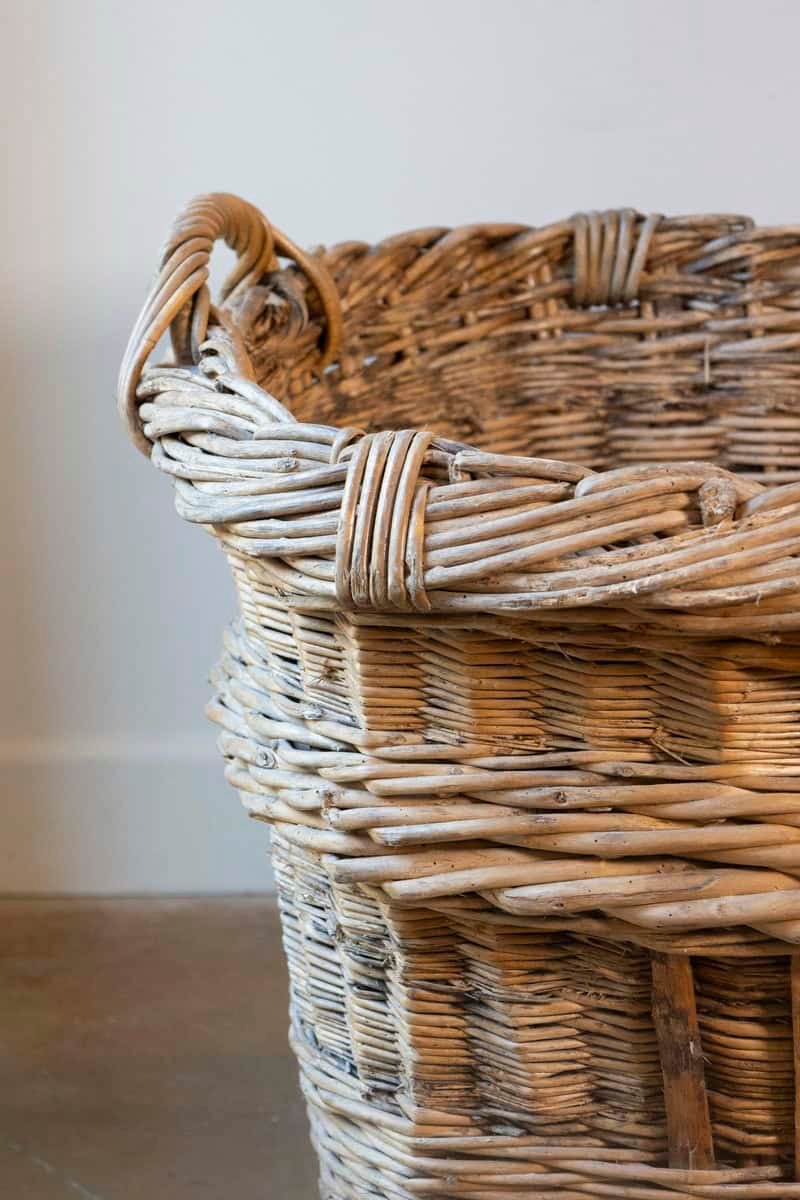 French Early 20th Century Wicker Grape Harvesting Basket - JAA
